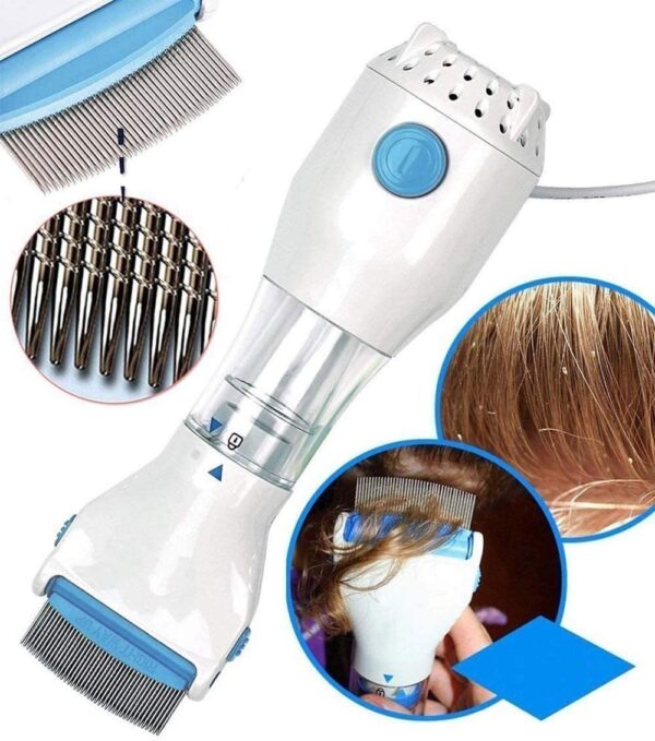 V-Comb Head Lice Machine with Filter | Electric Anti-Lice Treatment Device | Safe & Effective Head Lice and Nit Removal Tool for Kids & Adults | Reusable Filter Lice Removal Comb Machine