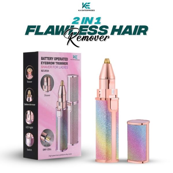 2 in 1 Rechargeable Women's Face Hair Remover & Epilator Machine | Painless Hair Removal for Upper Lip, Chin, Eyebrows, Arms & Body | Gentle & Safe Facial Hair Remover for Women - Image 2