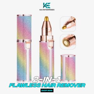 2 in 1 Rechargeable Women's Face Hair Remover & Epilator Machine | Painless Hair Removal for Upper Lip, Chin, Eyebrows, Arms & Body | Gentle & Safe Facial Hair Remover for Women